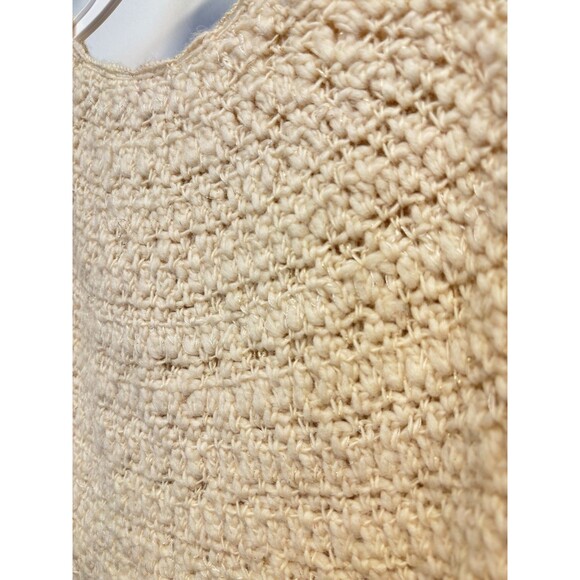 Anthropologie Hand Knit By Dollie Chunky Sweater Poncho Diamond Button OS - Picture 8 of 10